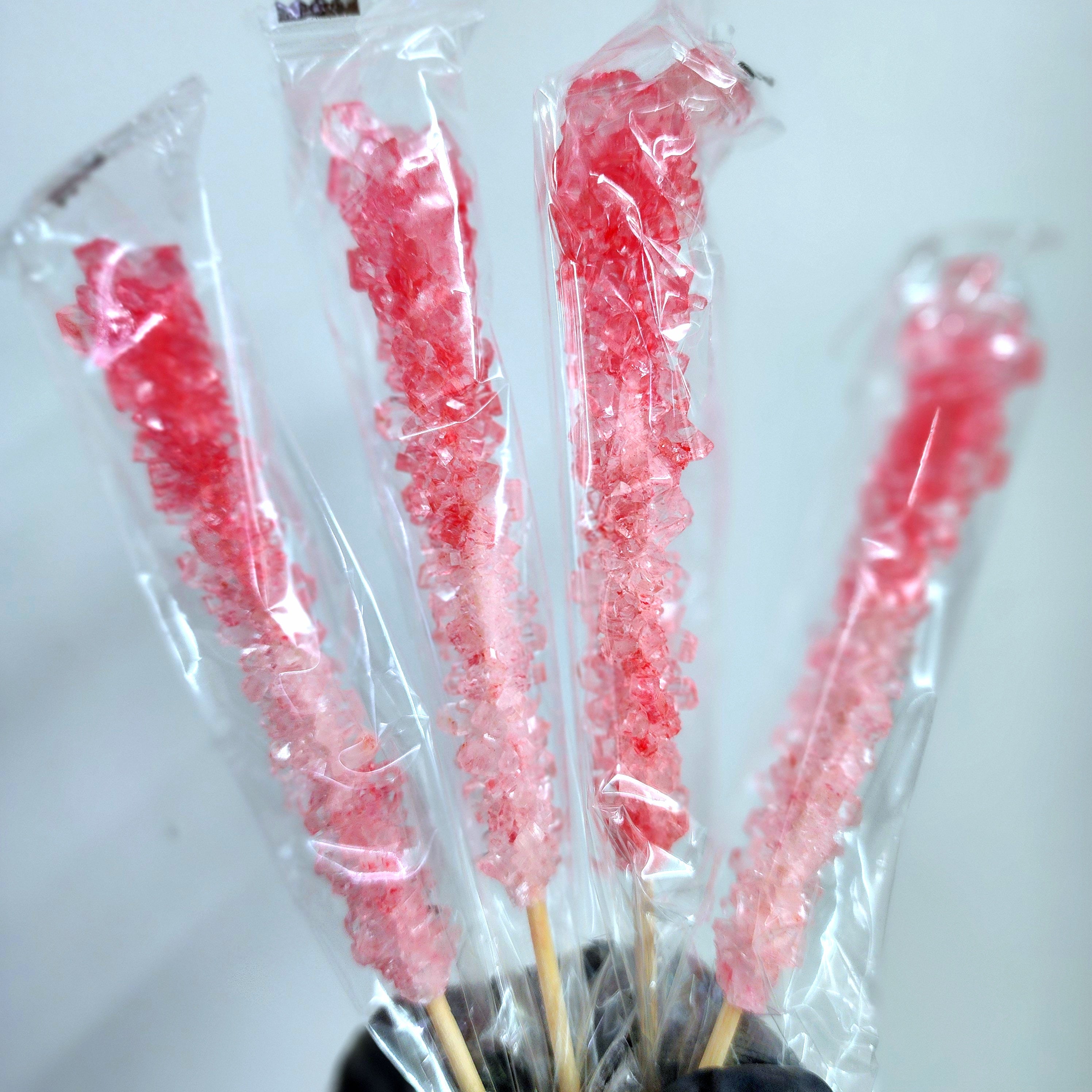 Crystal Rock Candy Sticks - Pink - Pik n Mix Lollies NZ