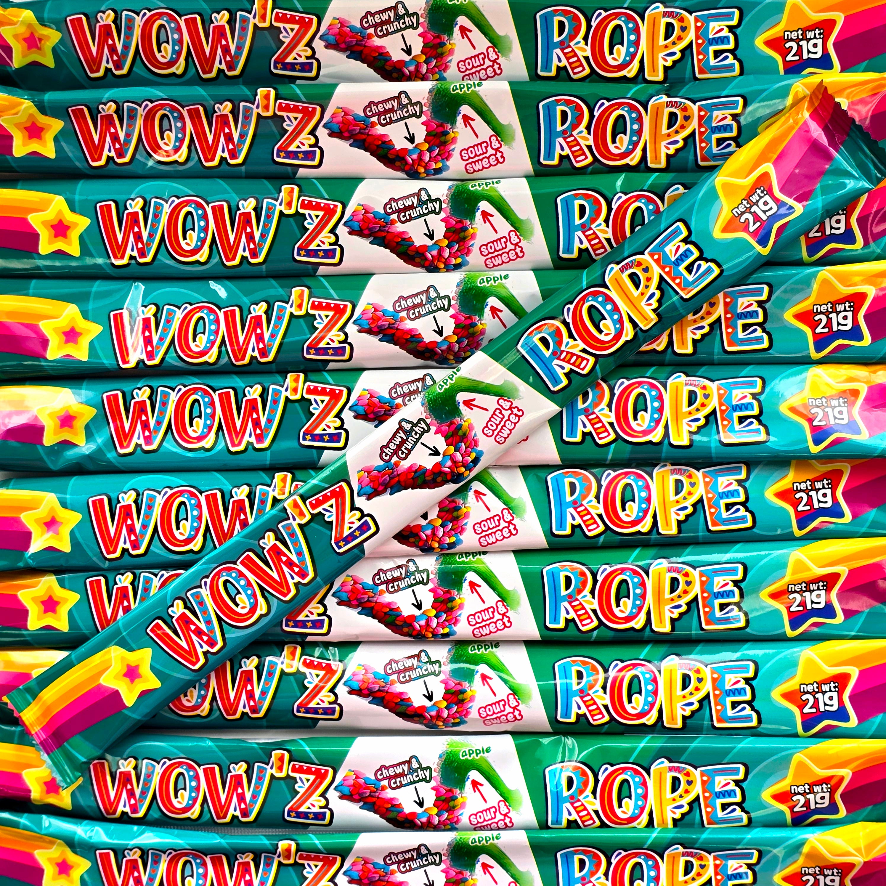 Wow'z Rope Candy - Green Apple - Pik n Mix Lollies NZ