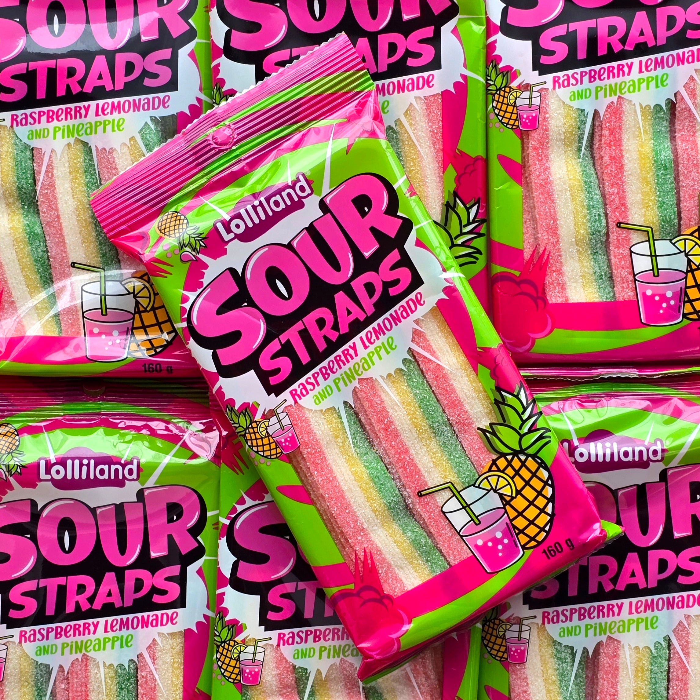 Sour Straps - Raspberry/Lemonade/Pineapple - Pik n Mix Lollies NZ