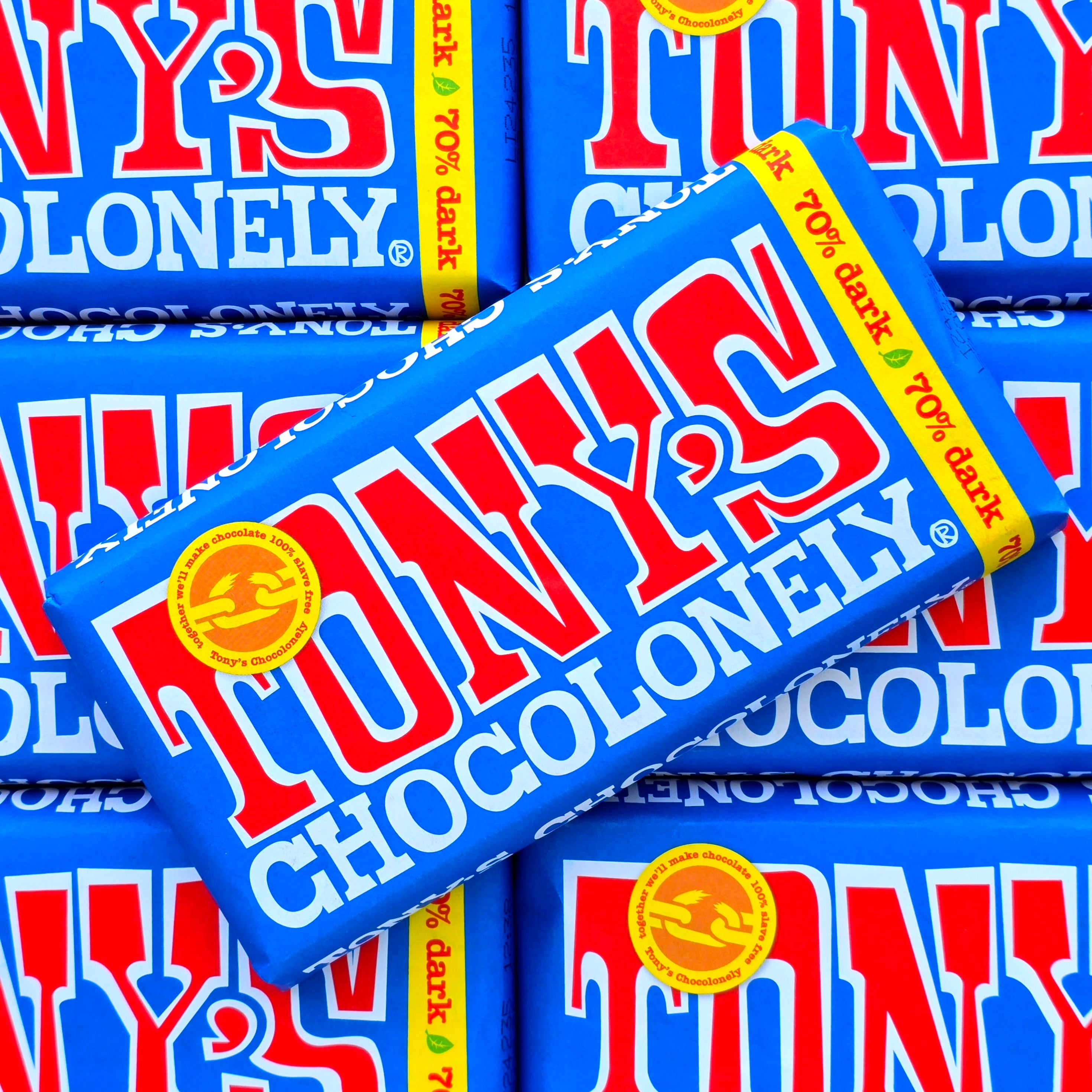 Tony's Chocolonely Bar - 70% Dark Choc - Pik n Mix Lollies NZ