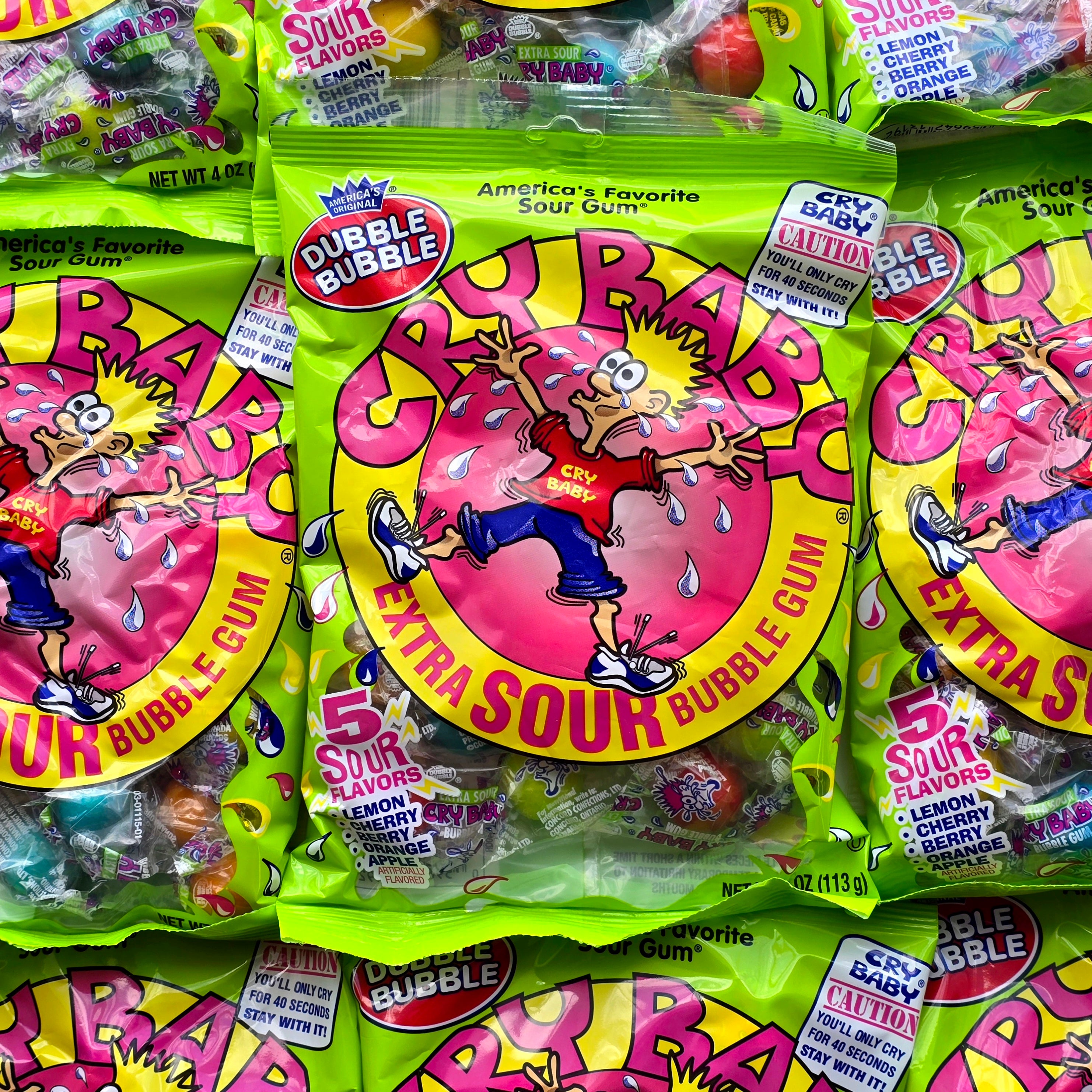 Dubble Bubble Cry Baby Extra Sour Bubble Gum - Pik n Mix Lollies NZ