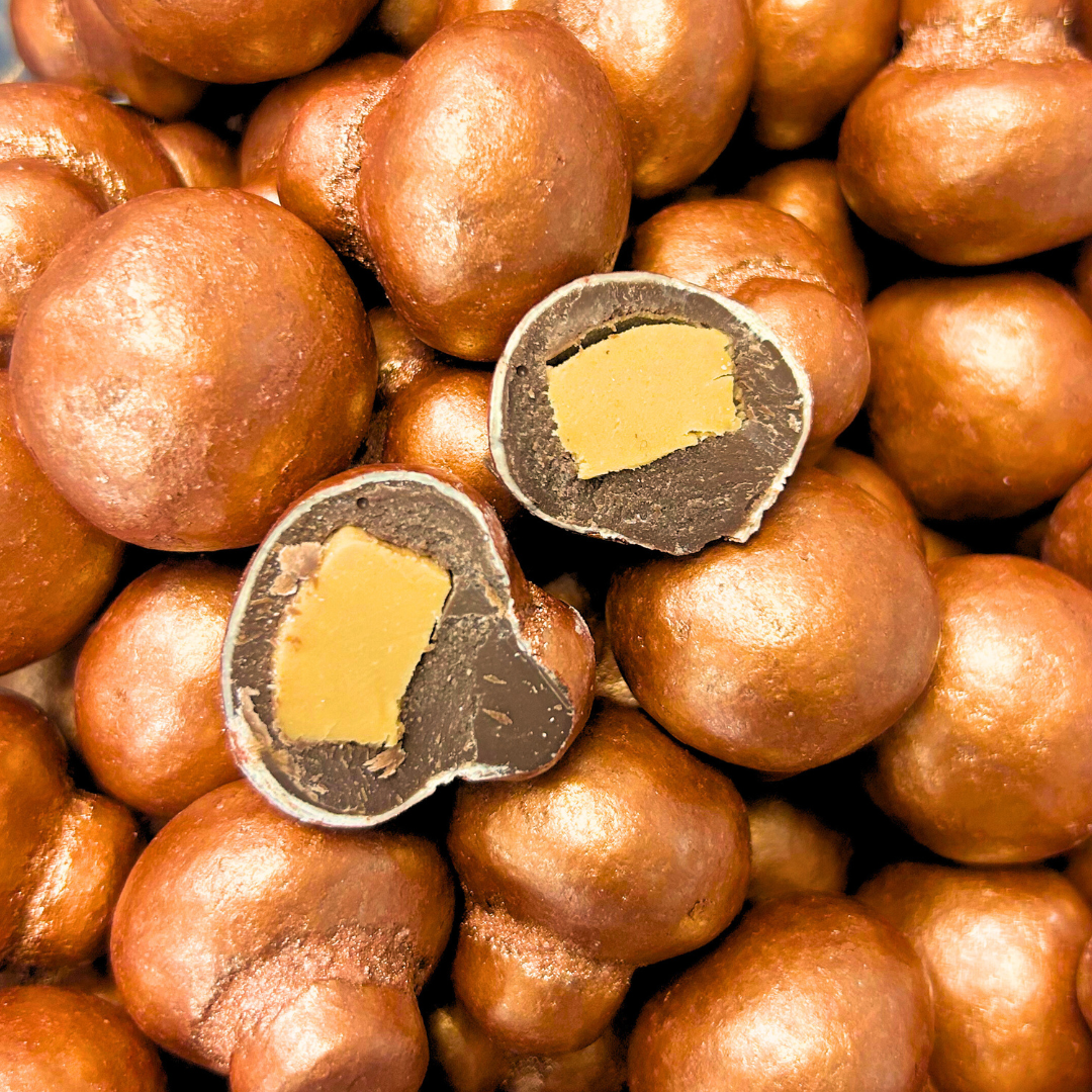Bronze Choc Mushrooms - Caramel (5pc) - Pik n Mix Lollies NZ