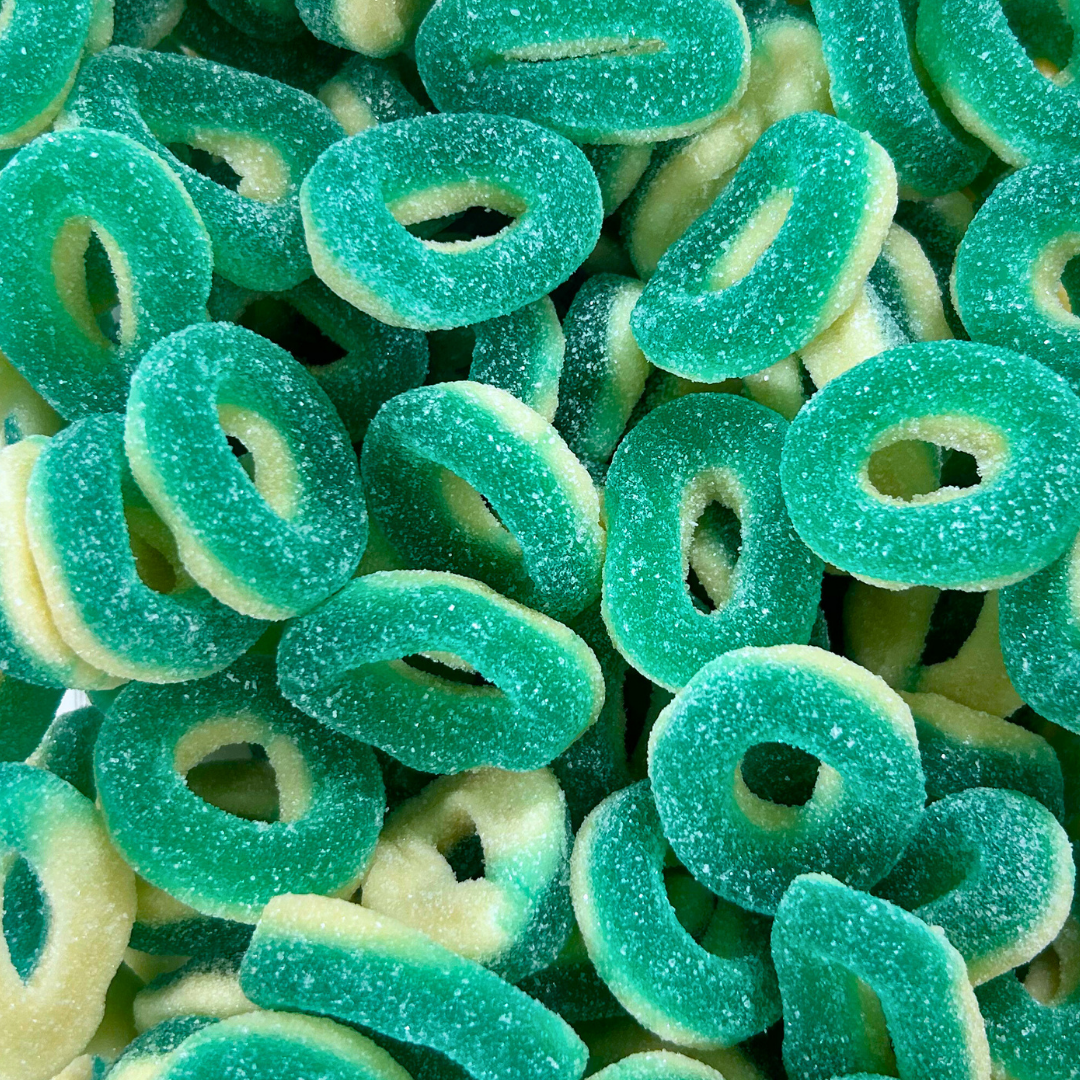 Sour Blue Raspberry Rings - Pik n Mix Lollies NZ