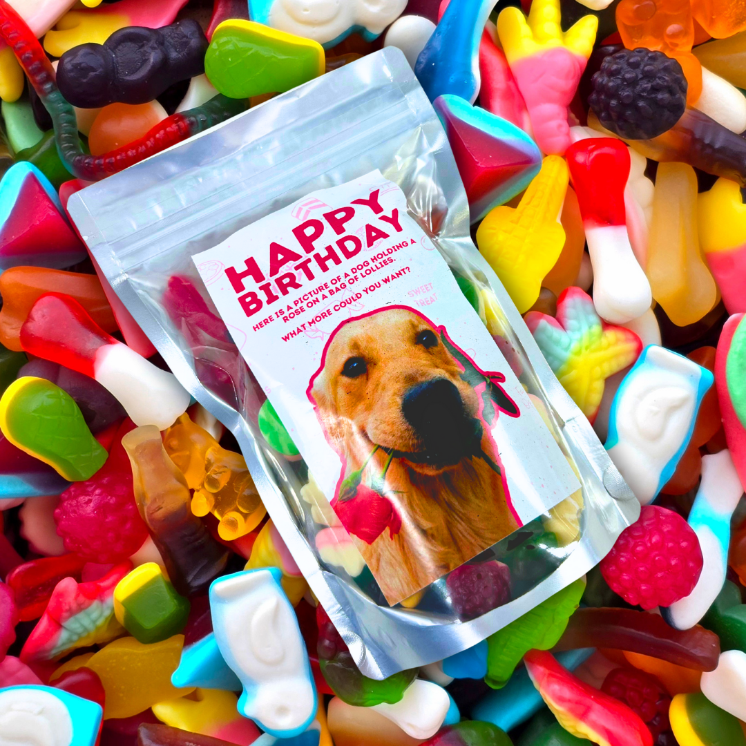 Happy Birthday Lolly Bag - Dog - Pik n Mix Lollies NZ