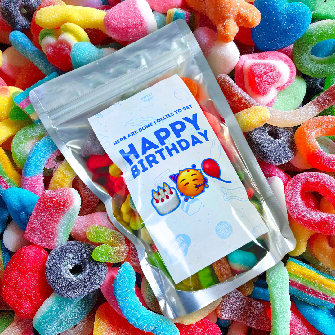 Happy Birthday Lolly Bag - Pik n Mix Lollies NZ