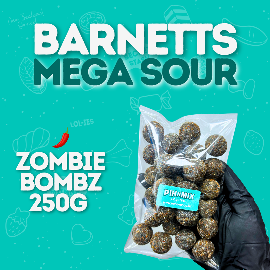 Barnetts Mega Sours - Zombie Bombz 250g - Clearance - Pik n Mix Lollies NZ