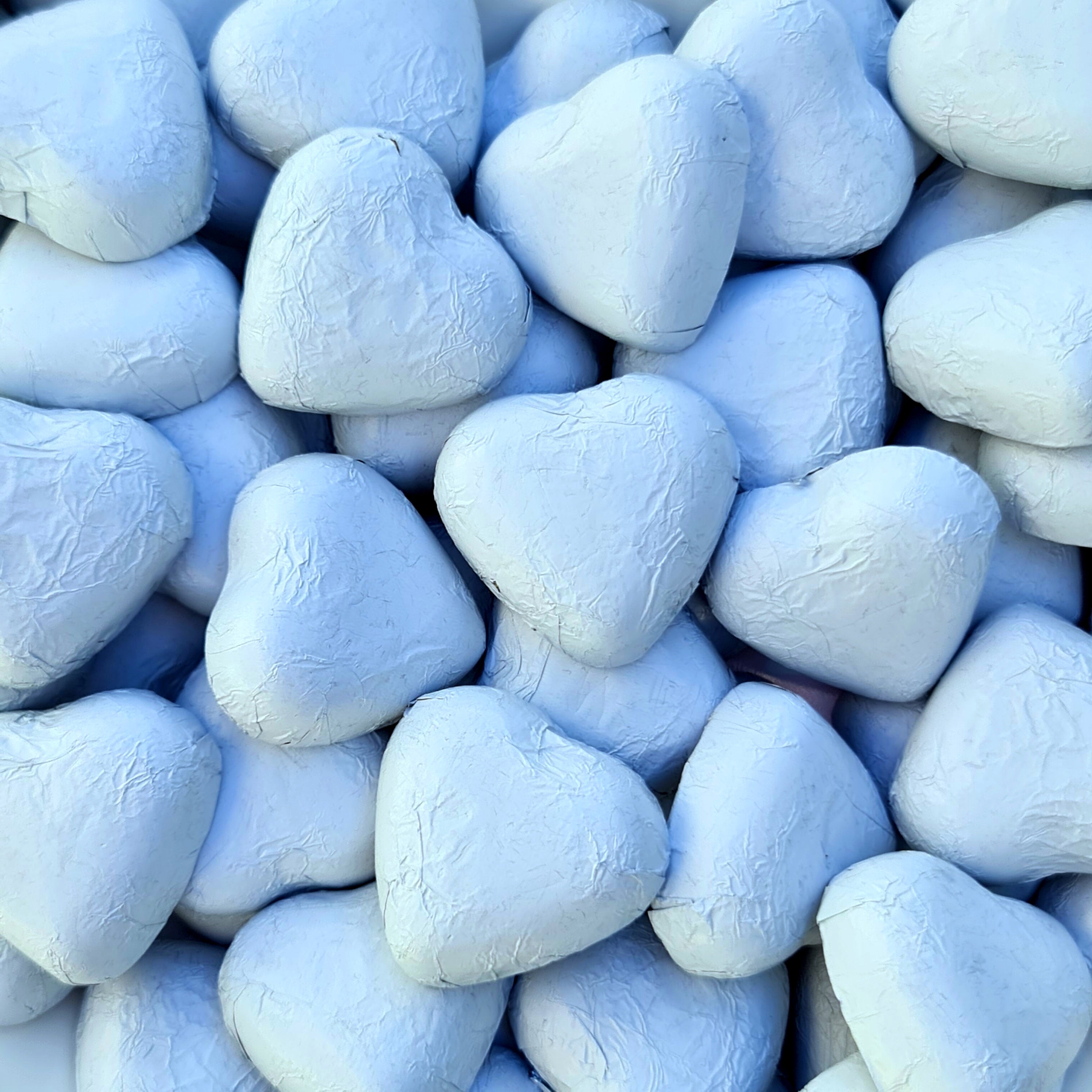 White Wrapped Chocolate Hearts - Pik n Mix Lollies NZ