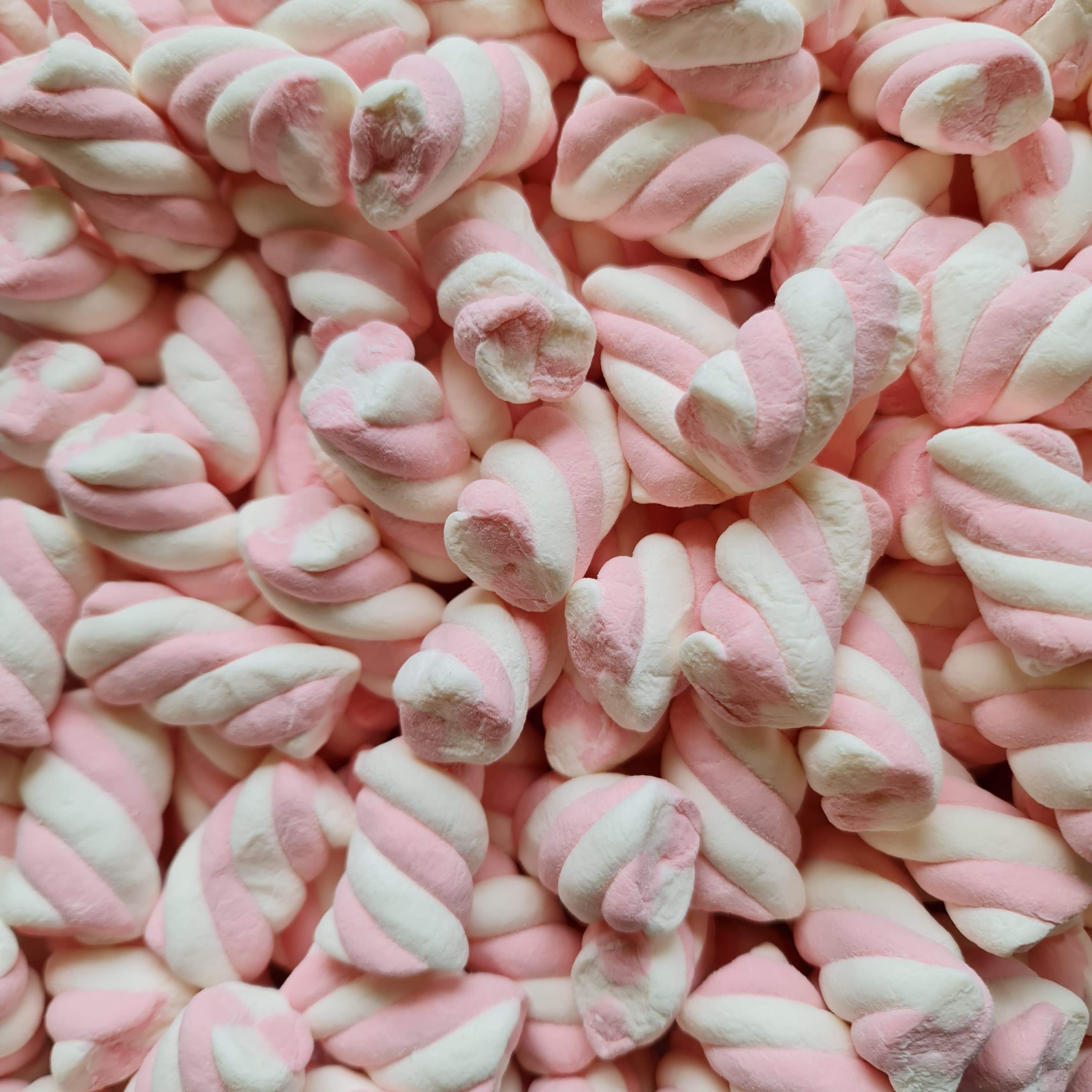 Mini Pink Marshmallow Twists - Pik n Mix Lollies NZ