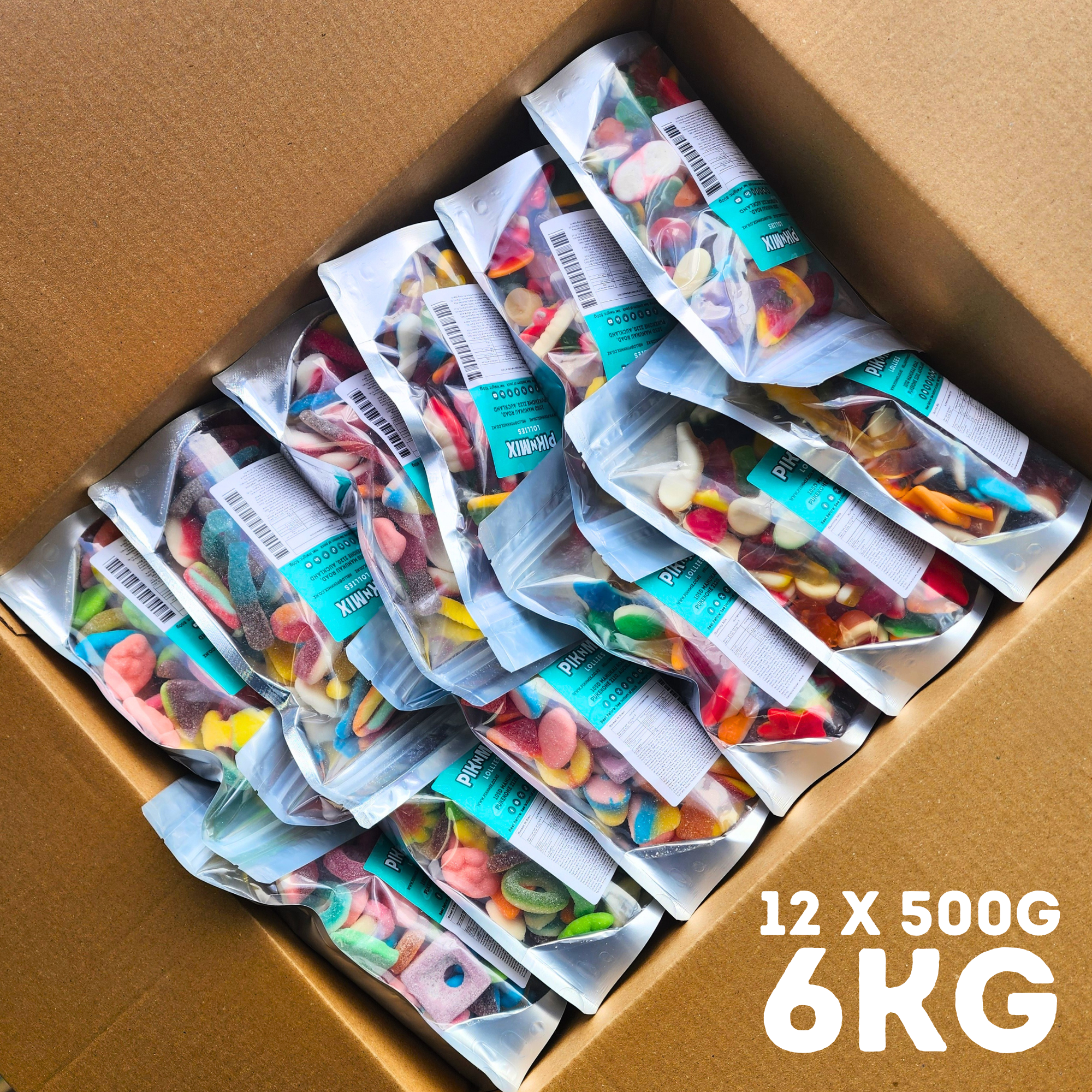 Christmas Bulk Box - 12 x 500g bags - Pik n Mix Lollies NZ