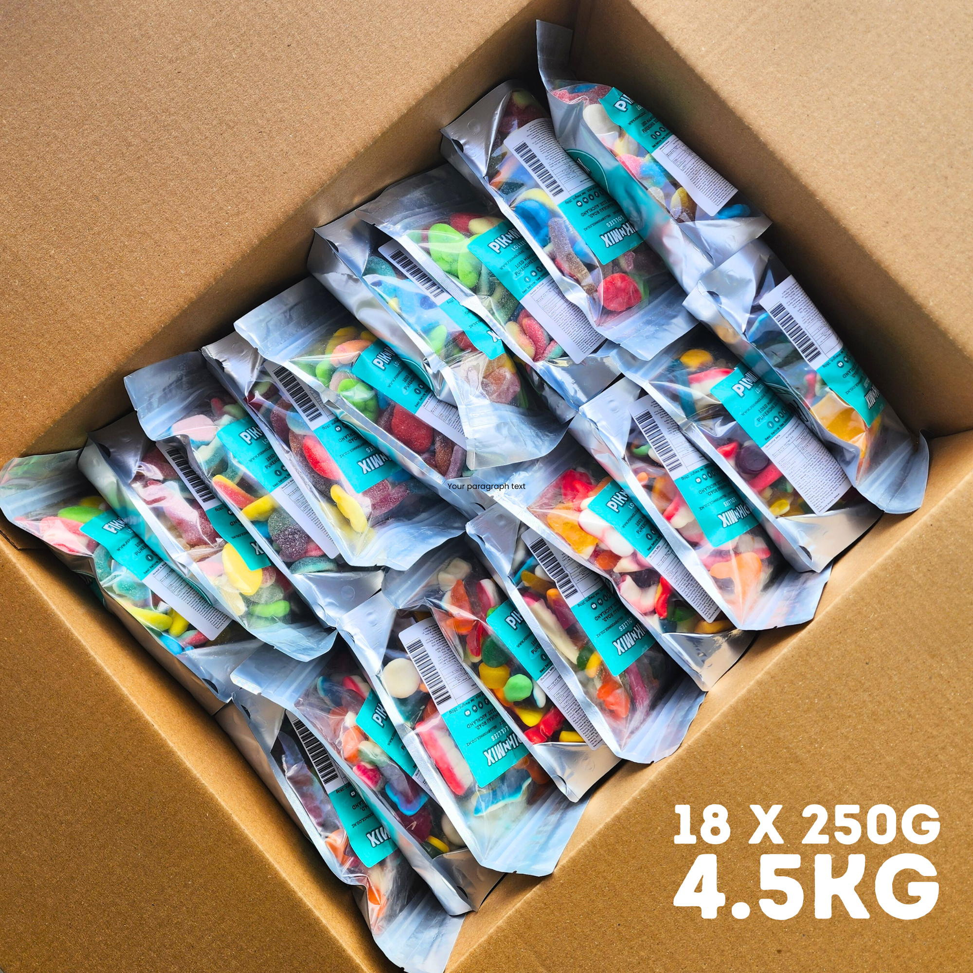 Christmas Bulk Box - 18 x 250g bags - Pik n Mix Lollies NZ