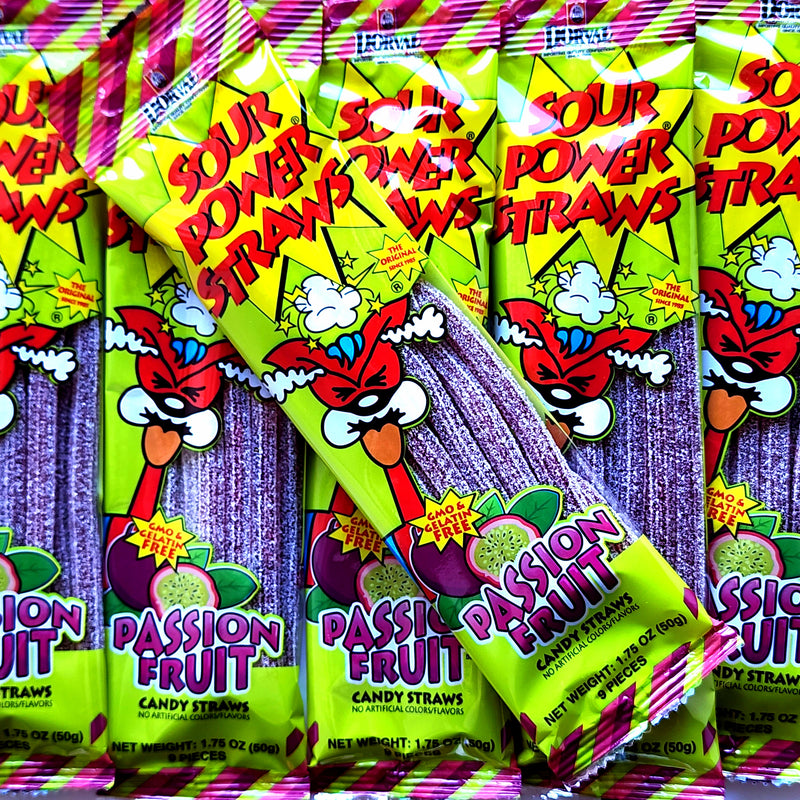 Sour Power Straws - Passionfruit - Pik n Mix Lollies NZ