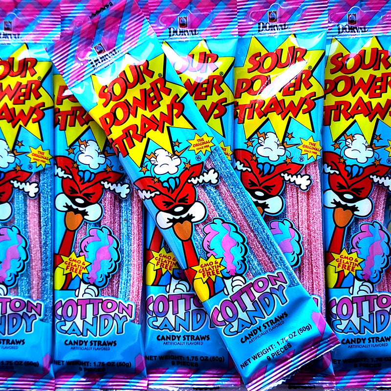 Sour Power Straws - Cotton Candy - Pik n Mix Lollies NZ