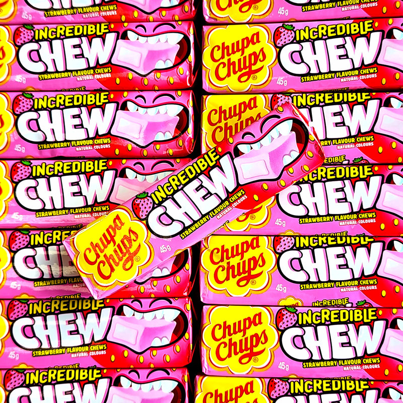Chupa Chups Incredible Chew - Strawberry - Pik n Mix Lollies NZ