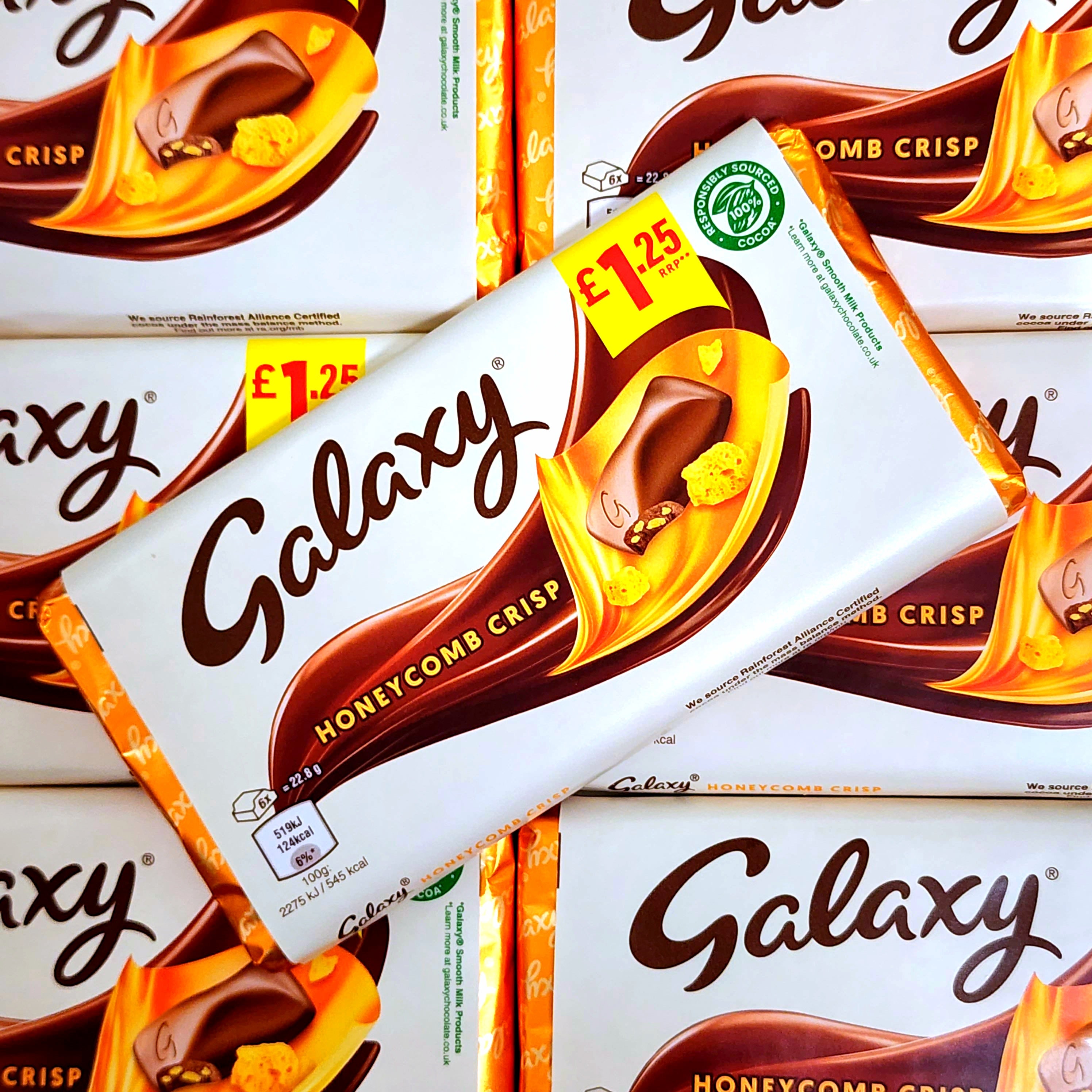 Galaxy Chocolate Bar - Honeycomb Crisp - Pik n Mix Lollies NZ