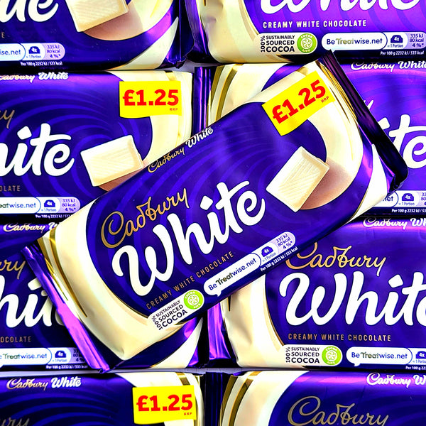 Cadbury White Choc Bar (UK) - Pik n Mix Lollies NZ