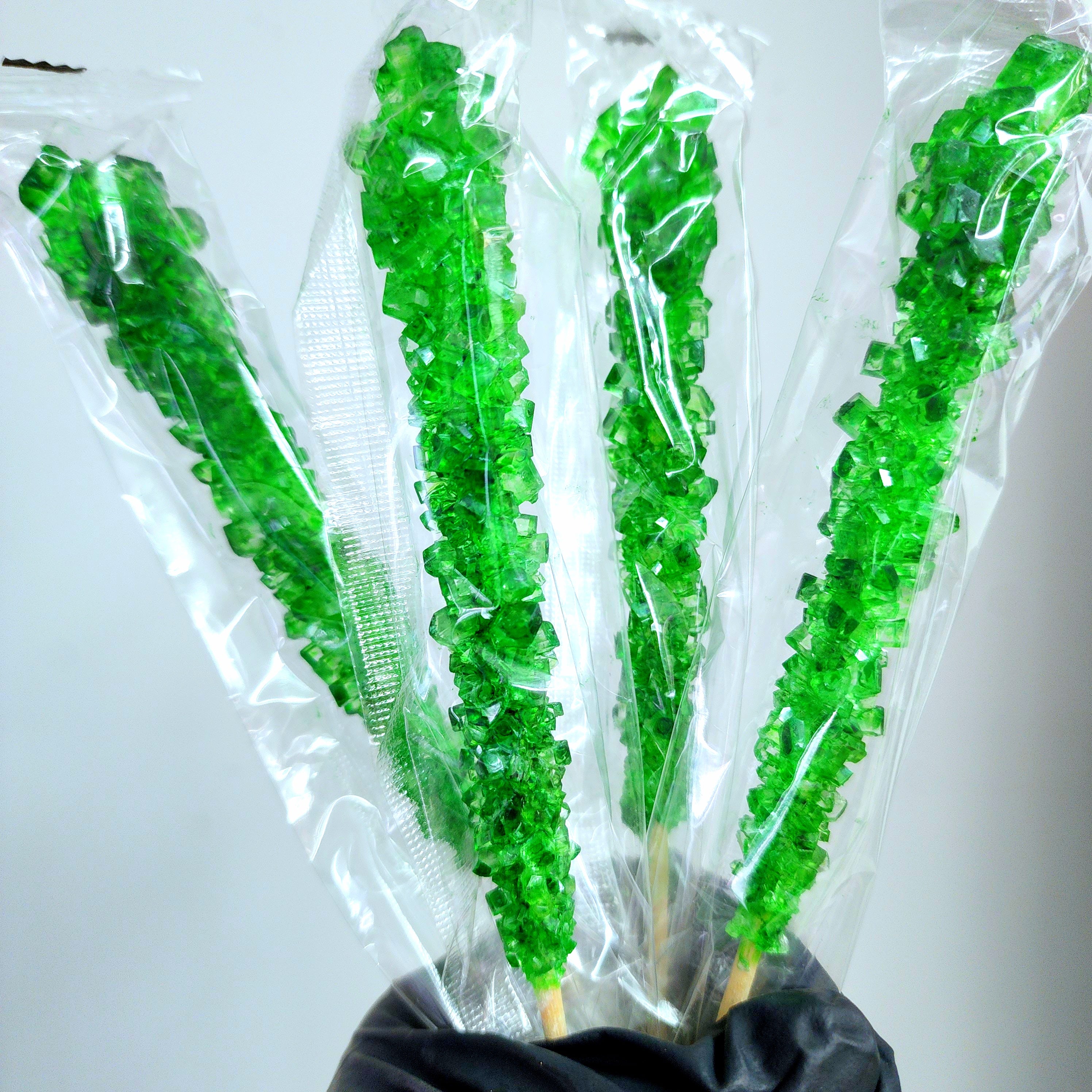 Crystal Rock Candy Sticks - Green - Pik n Mix Lollies NZ