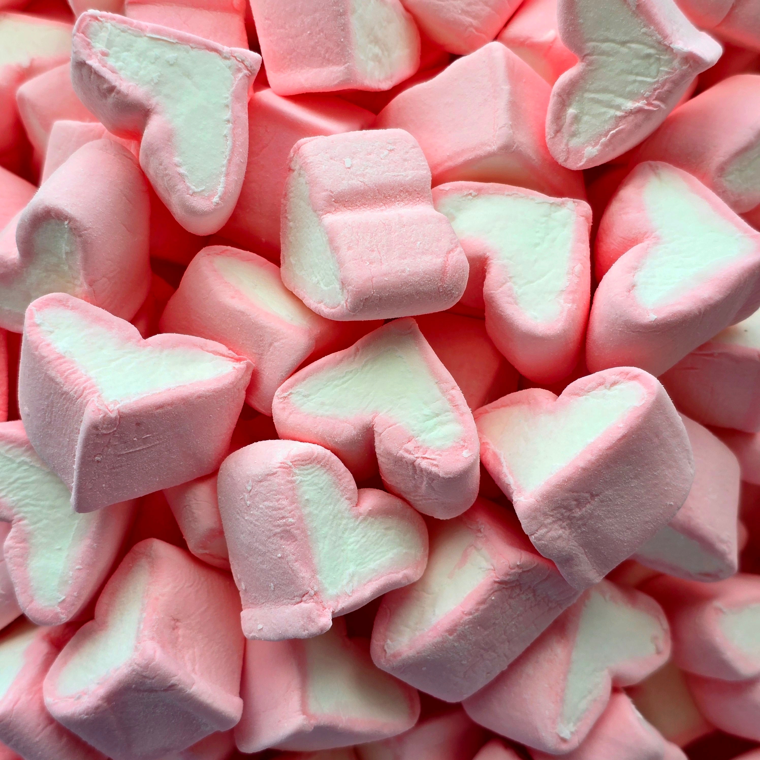 Pink Marshmallow Hearts - Pik n Mix Lollies NZ