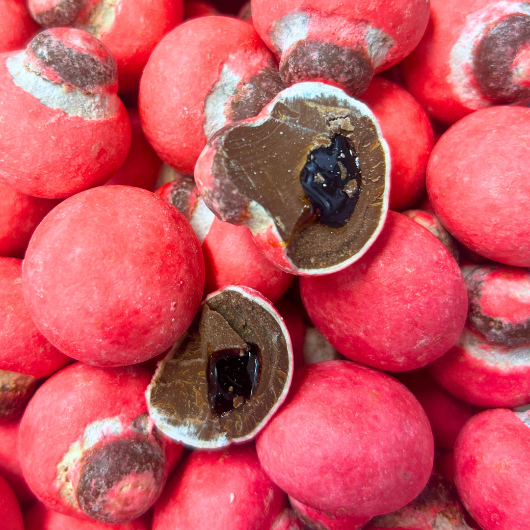 Pink Choc Mushrooms - Strawberry (5pc) - Pik n Mix Lollies NZ