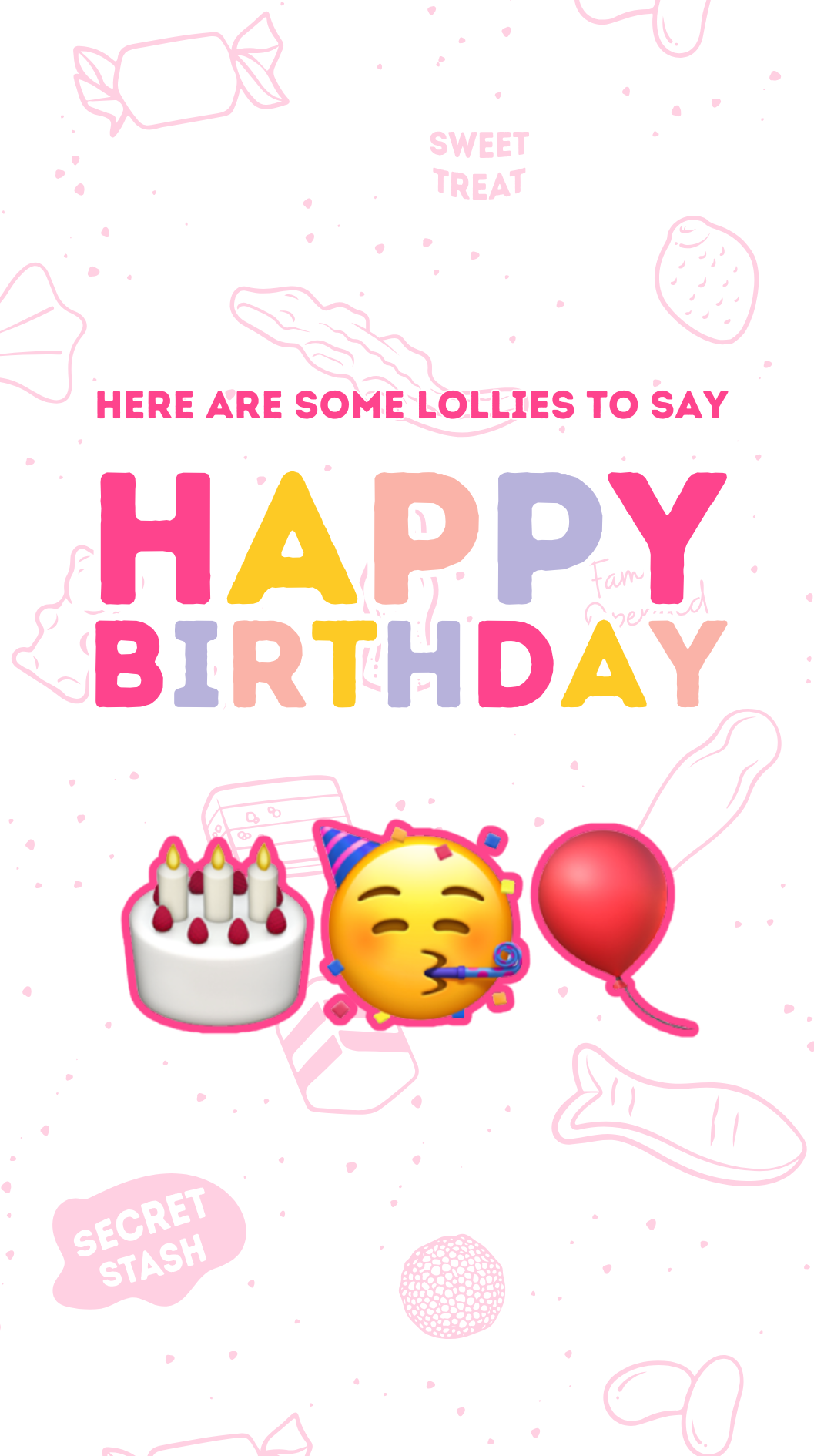 Happy Birthday Lolly Bag - Pink