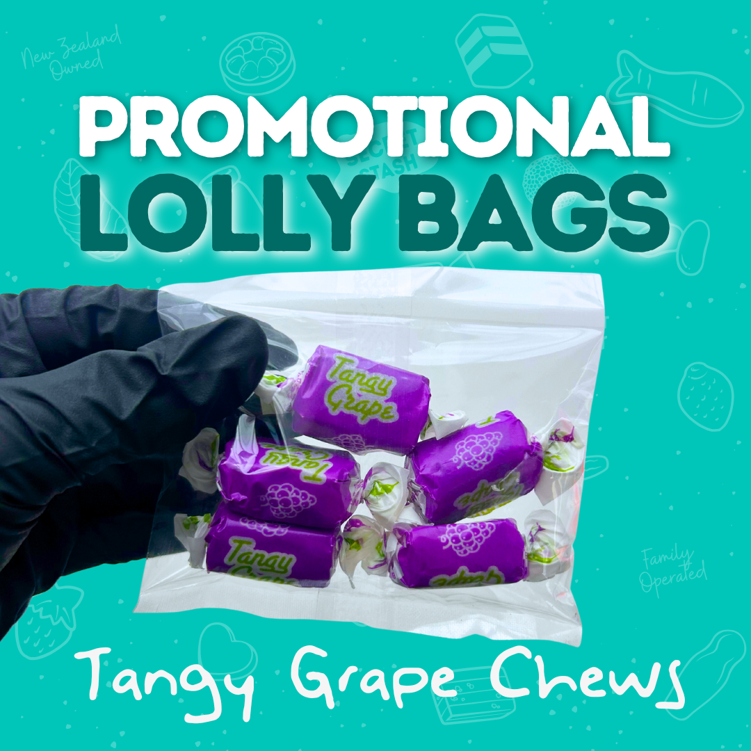 Promotional Lolly Bags - Tangy Grape Chews
