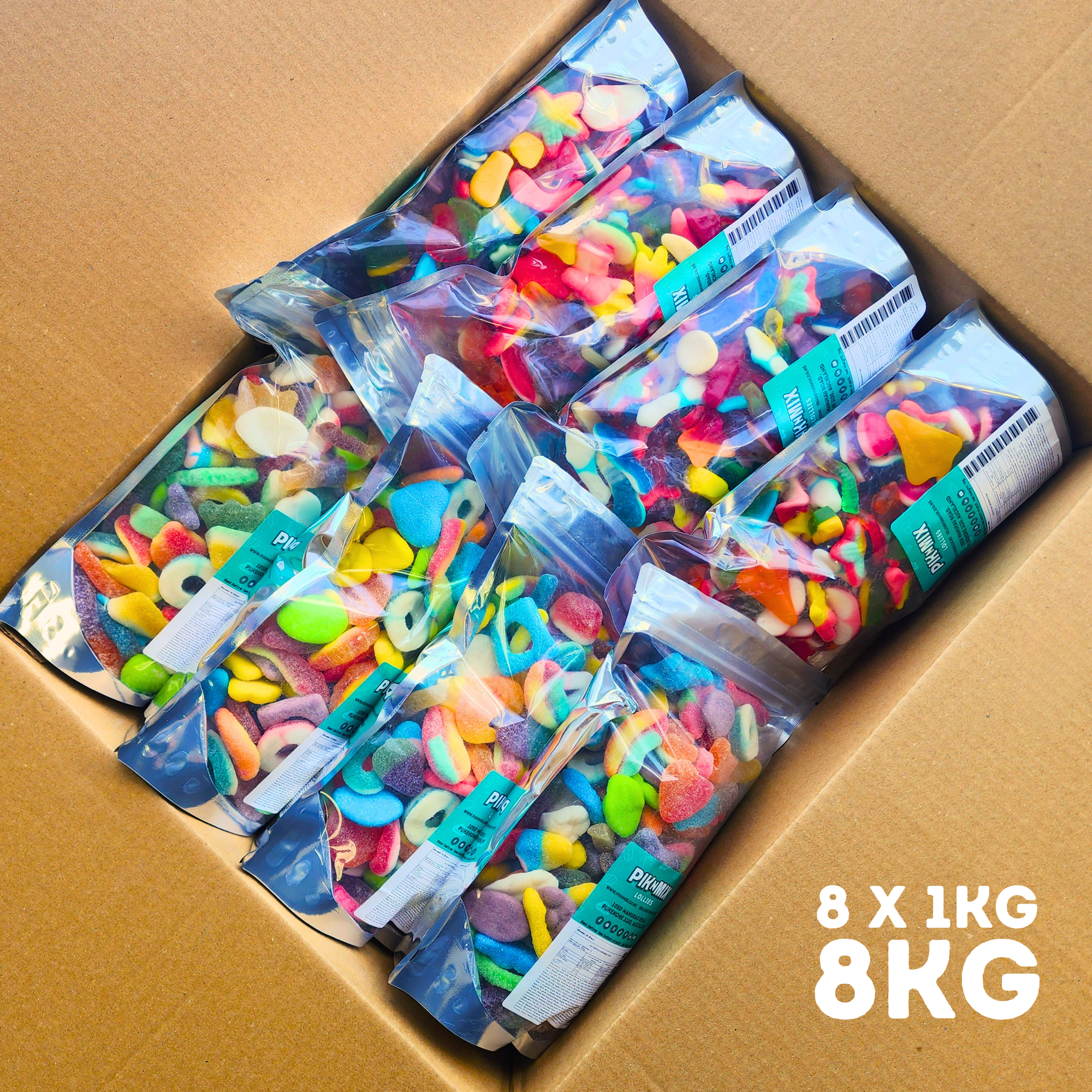 Christmas Bulk Box - 8 x 1kg bags - Pik n Mix Lollies NZ