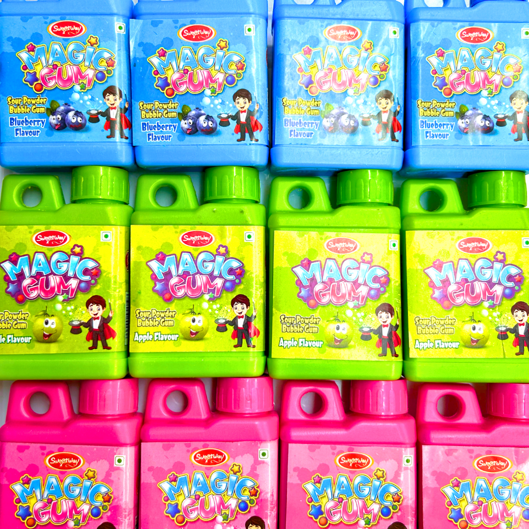 Magic Gum - Sour Powder Bubble Gum - Pik n Mix Lollies NZ