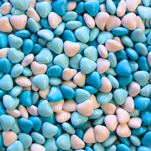 Candy Coated Choc Hearts - Blue - Pik n Mix Lollies NZ