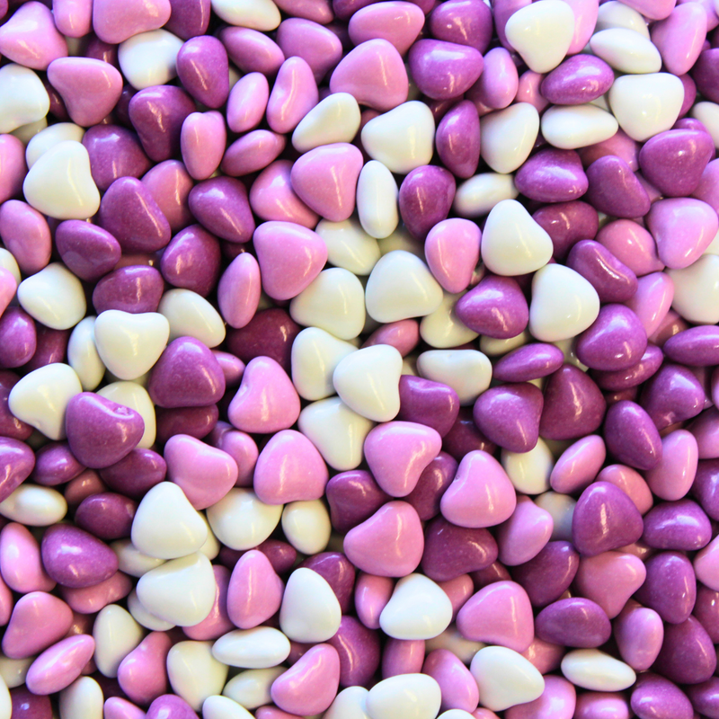 Candy Coated Choc Hearts - Purple - Pik n Mix Lollies NZ