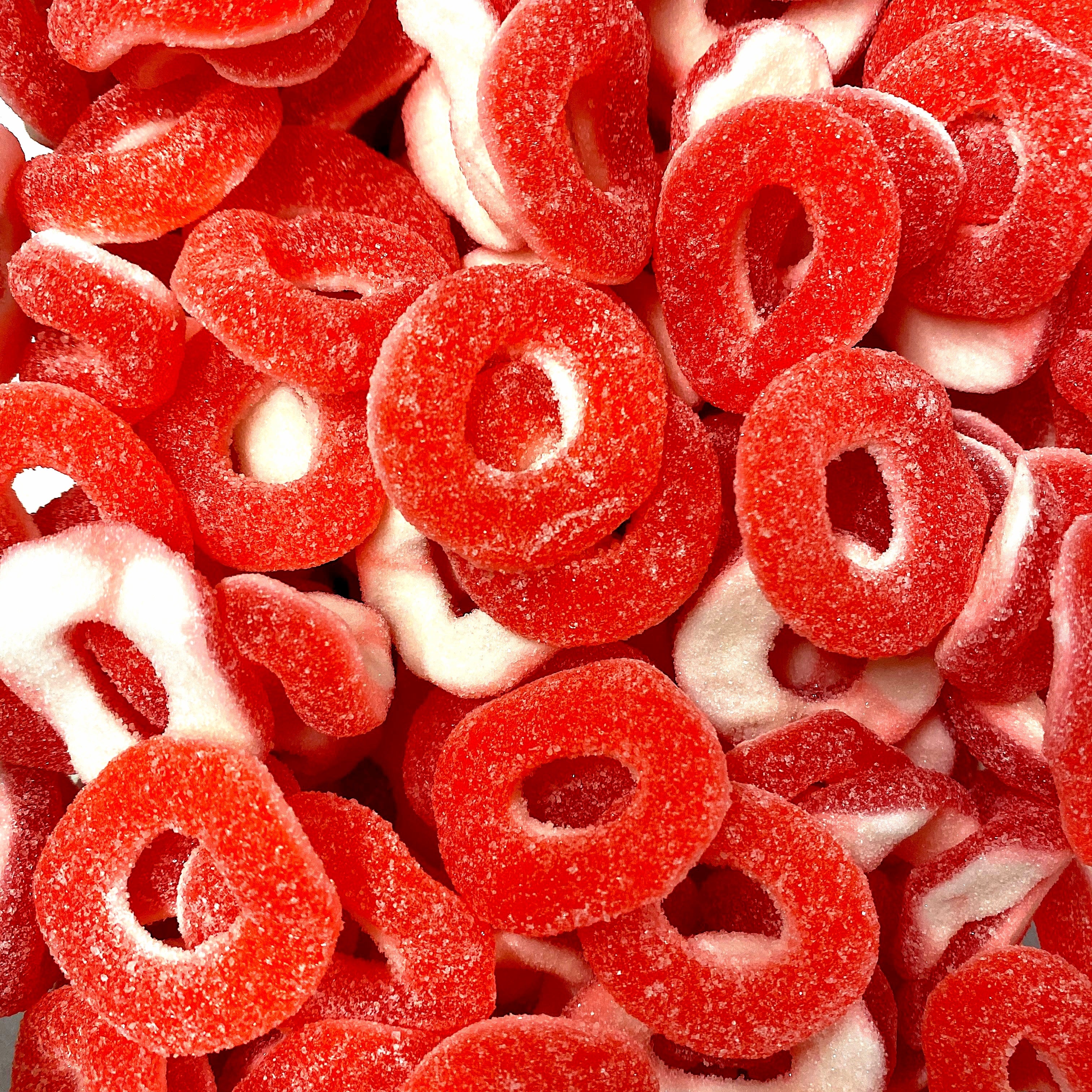 Sour Strawberry Rings - Pik n Mix Lollies NZ