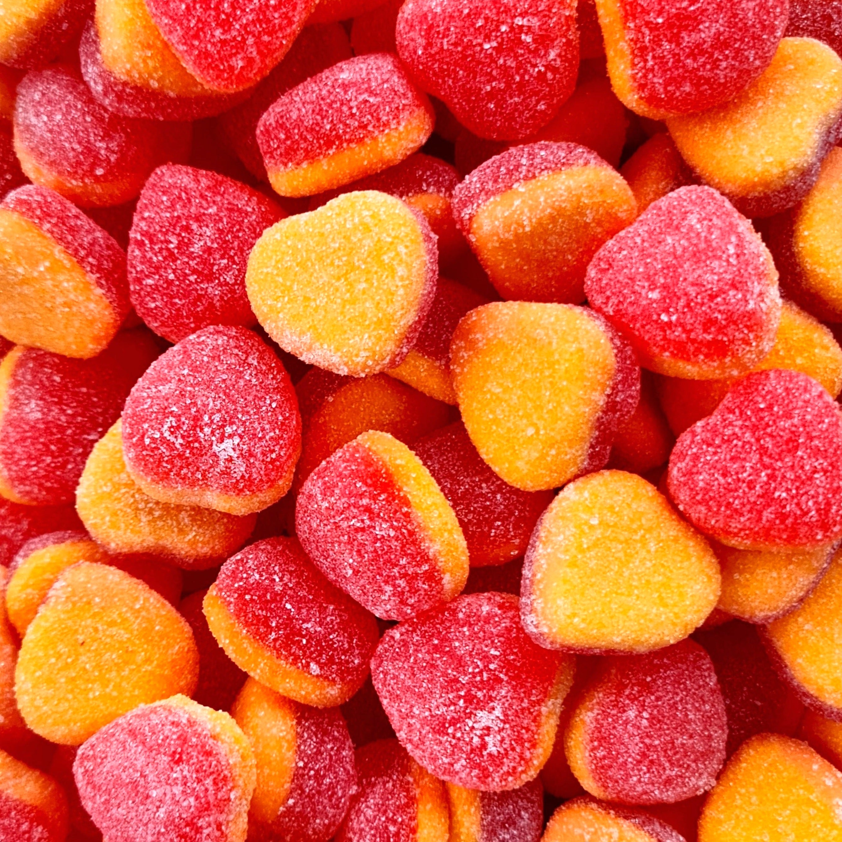 Sugared Filled Peach Hearts