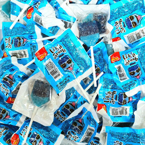Lik-a-brush Blue Raspberry Lollipop - Pik n Mix Lollies NZ