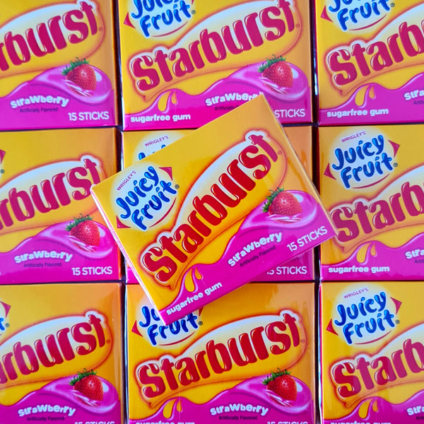 Juicy Fruit Starburst Strawberry Gum - Pik n Mix Lollies NZ