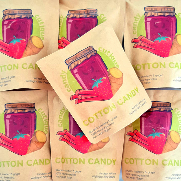 Candy Floss - Strawberry, Rhubarb & Ginger - Pik n Mix Lollies NZ