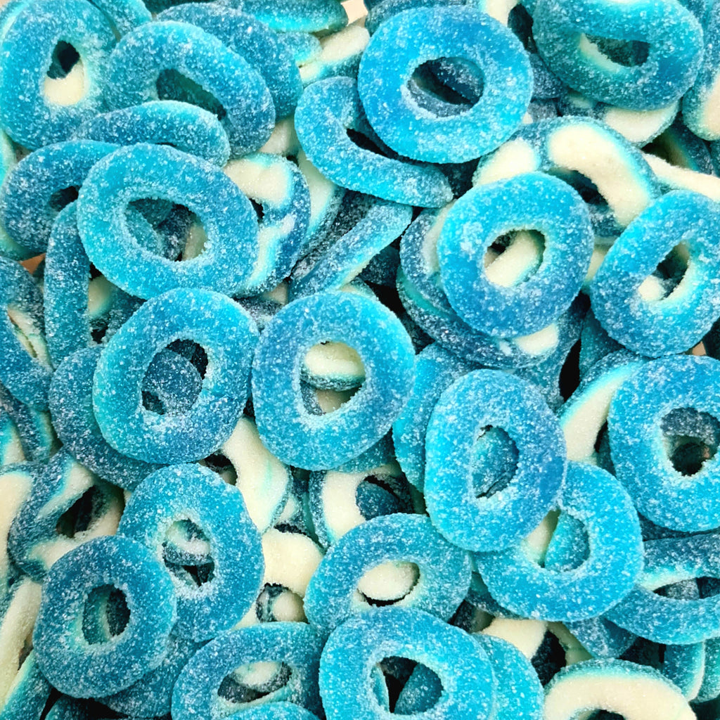 Sour Blue Raspberry Rings Pik n Mix Lollies NZ