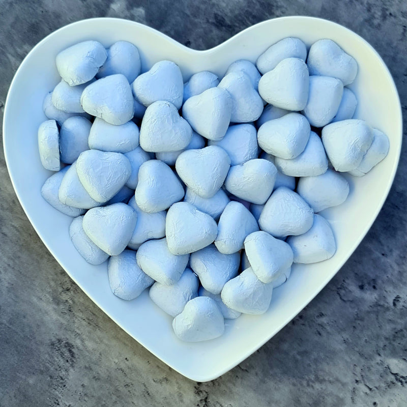 White Wrapped Chocolate Hearts - Pik n Mix Lollies NZ