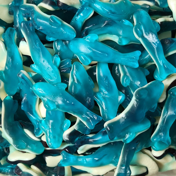 Blue & White Gummy Sharks - Pik n Mix Lollies NZ