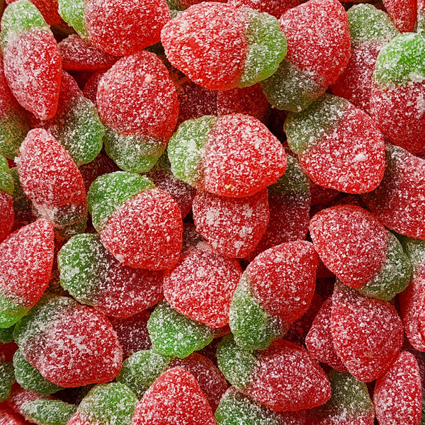 Sour Fizzy Strawberries UK - Pik n Mix Lollies NZ