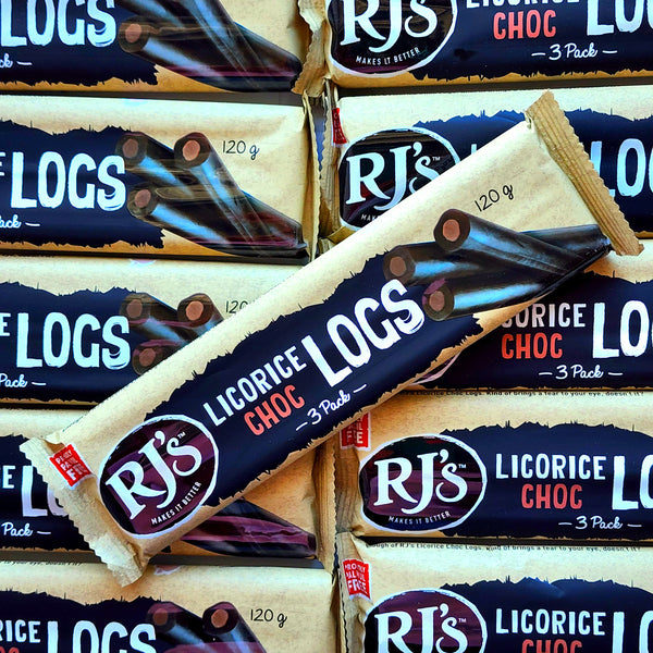 RJ's Licorice Choc Logs 3 pack - Pik n Mix Lollies NZ