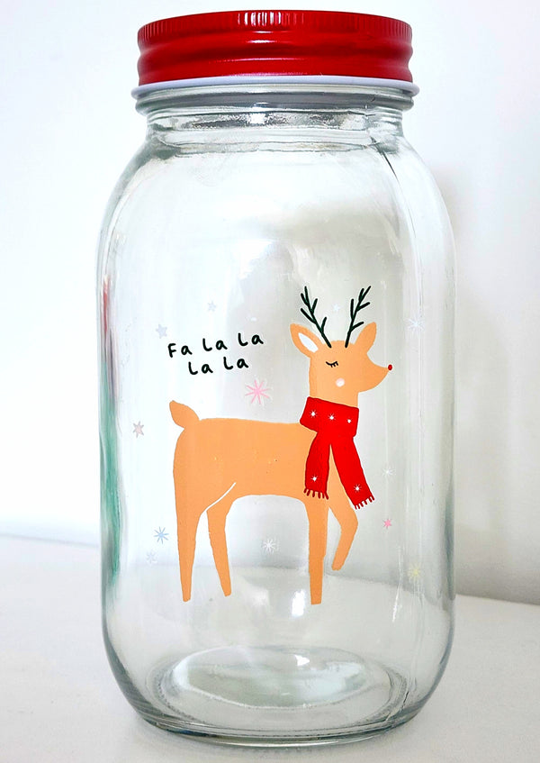 Xmas Lolly Jar - Reindeer - Pik n Mix Lollies NZ