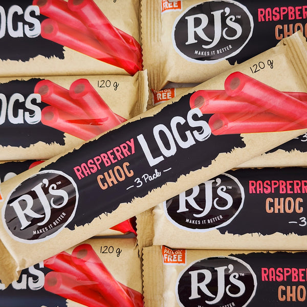 RJ's Raspberry Choc Logs 3 pack - Pik n Mix Lollies NZ