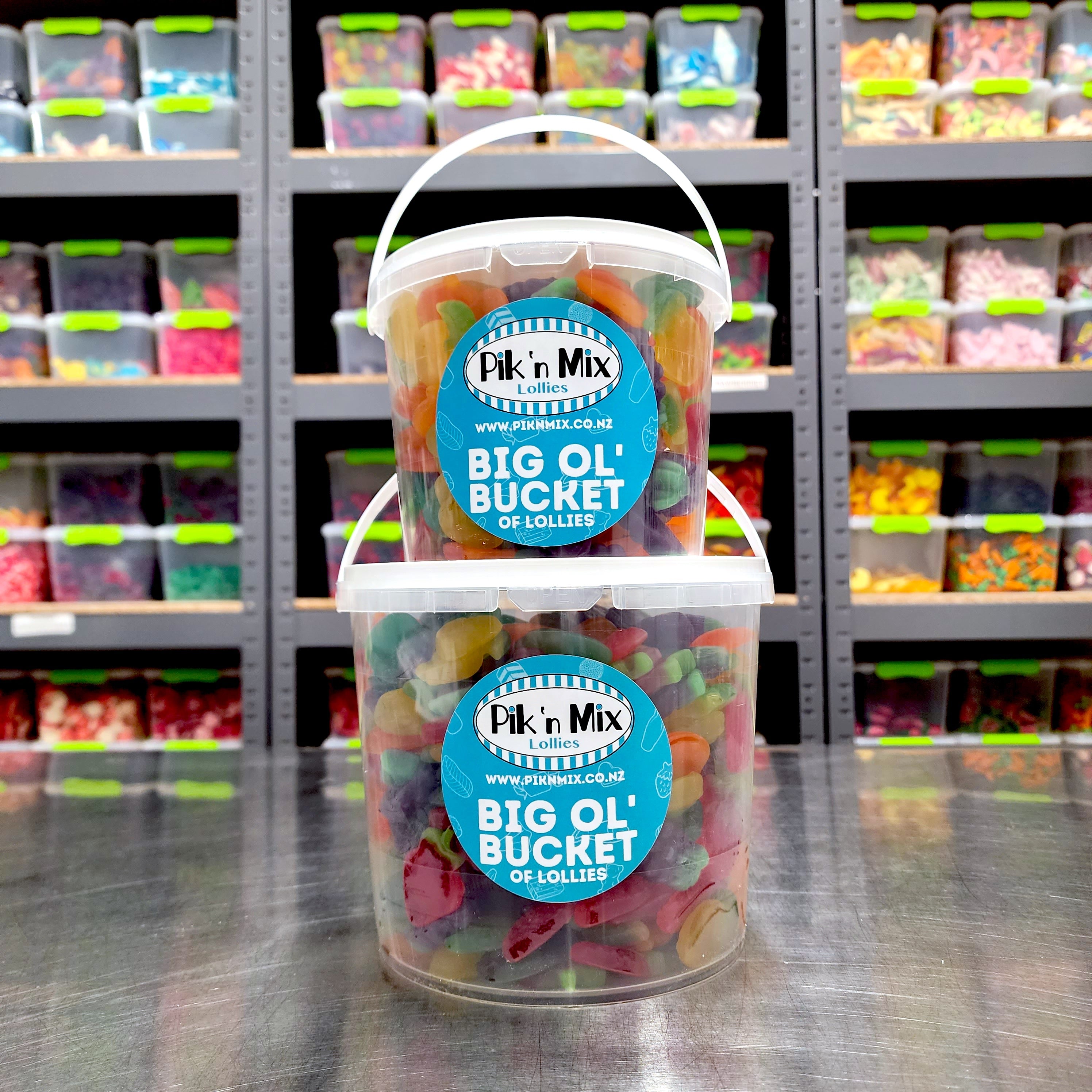 Bucket of Sour Fruits Mix - Pik n Mix Lollies NZ