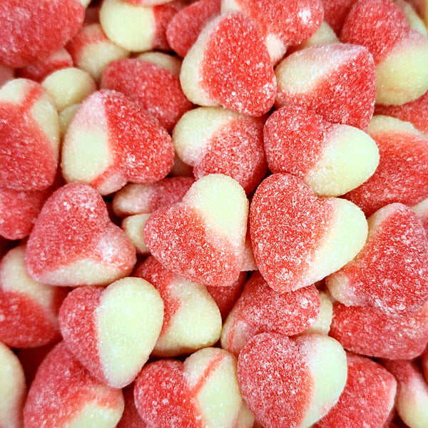 Sour Raspberry Hearts - Pik n Mix Lollies NZ