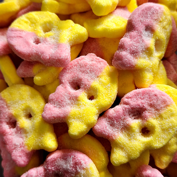Bubs Sour Raspberry & Lemon Foam Skulls - Pik n Mix Lollies NZ