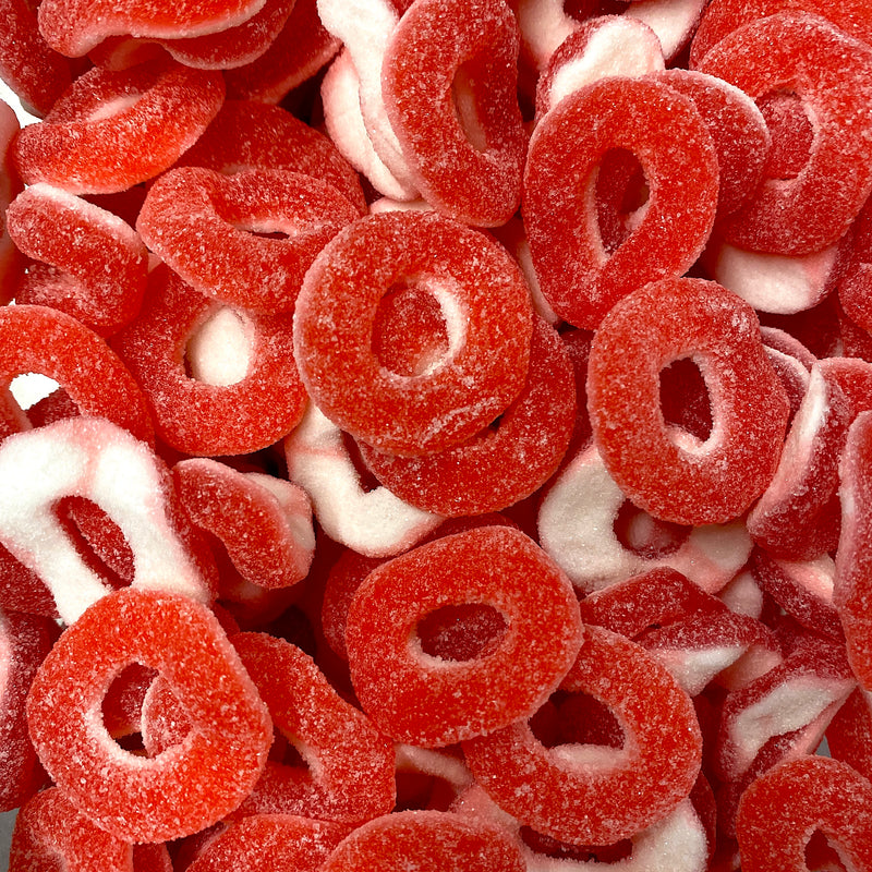Sour Strawberry Rings - Pik n Mix Lollies NZ