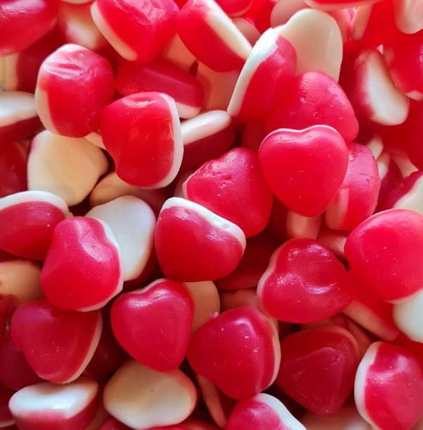 Filled Strawberry Hearts - Pik n Mix Lollies NZ