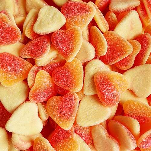 Sour Peach Hearts - Pik n Mix Lollies NZ