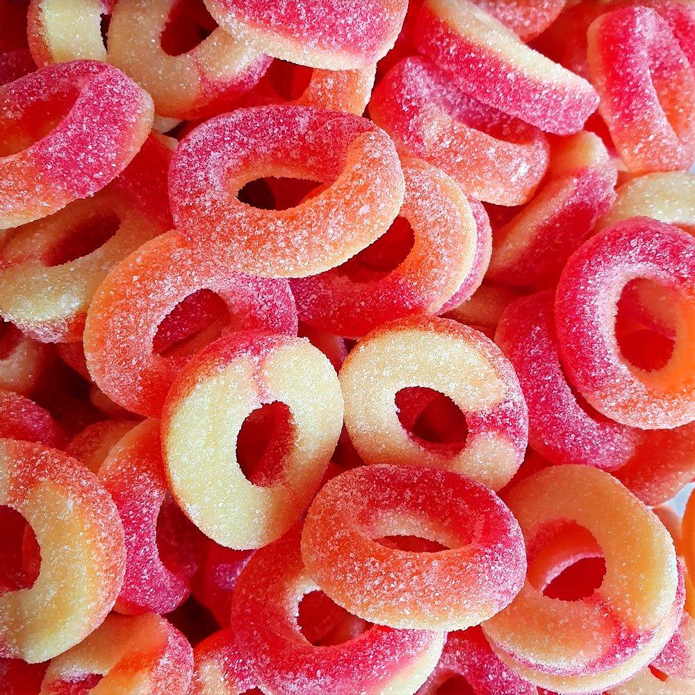 Sour Peach Rings - Pik n Mix Lollies NZ