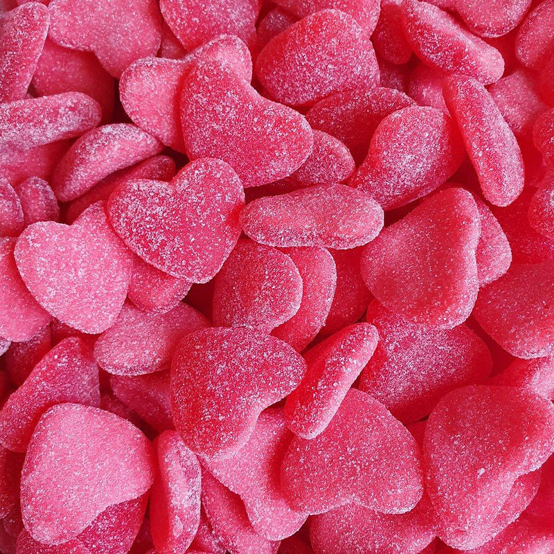 Sugared Strawberry Hearts - Pik n Mix Lollies NZ